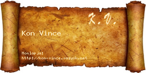 Kon Vince névjegykártya